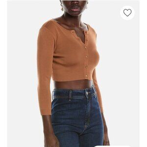 Weworewhat Cropped Brown Cardigan